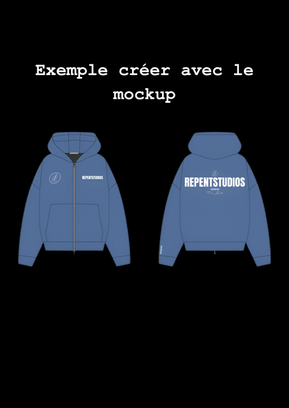 Zip hoodie mockup