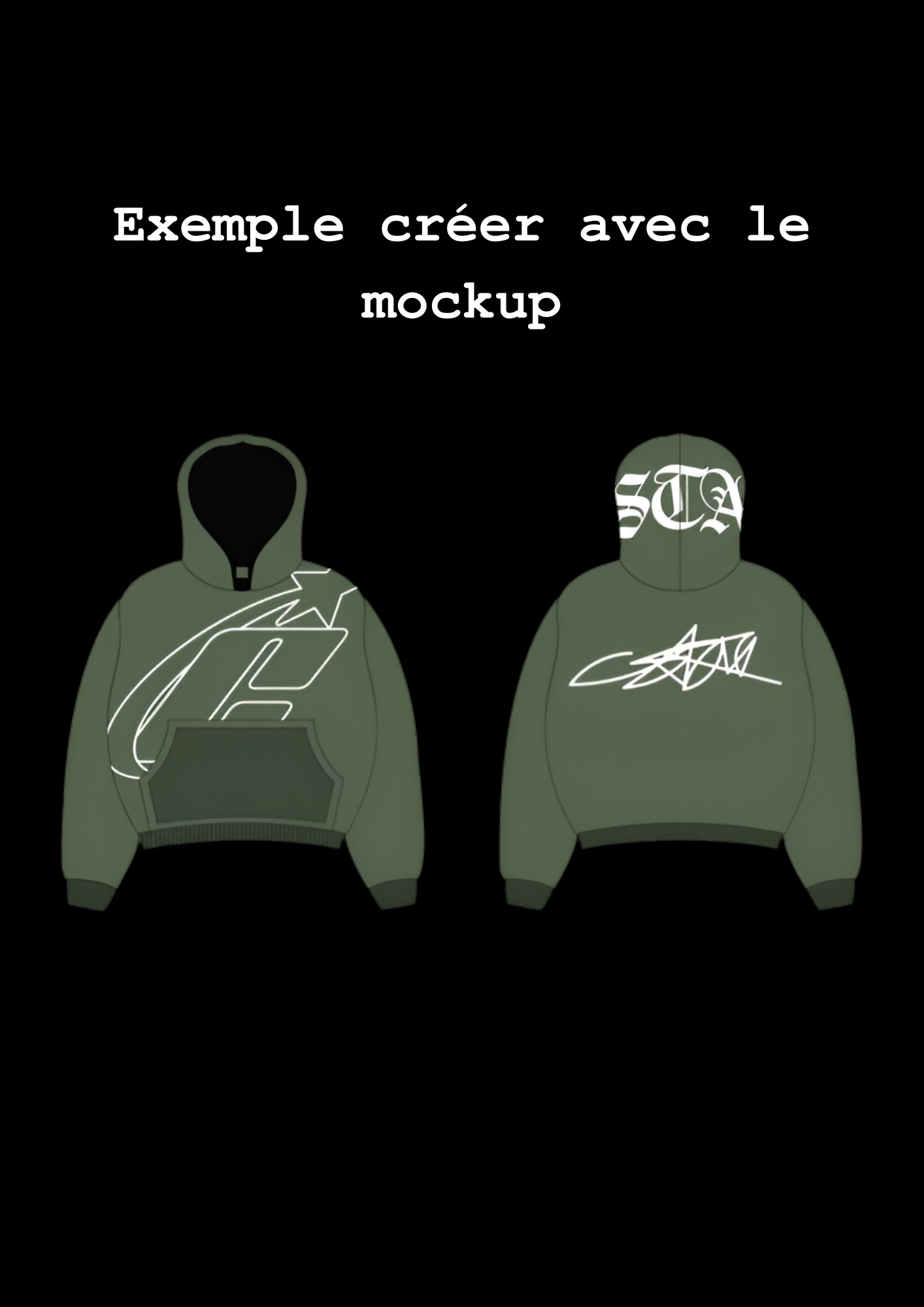 Baggy fit hoodie mockup