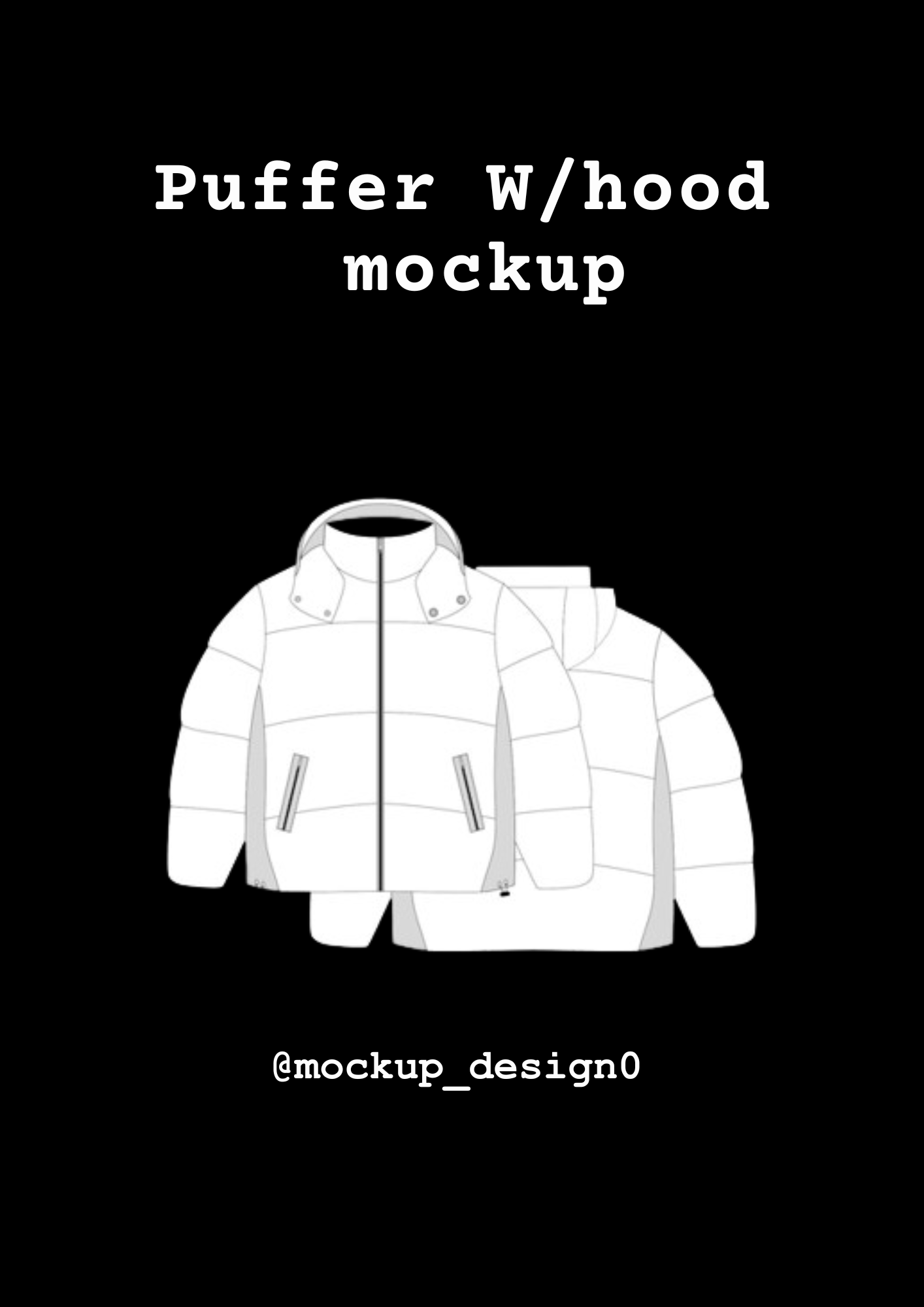 Puffer W/hood mockup