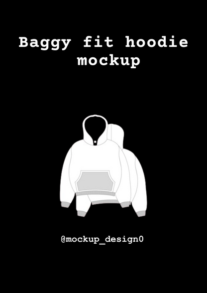 Baggy fit hoodie mockup