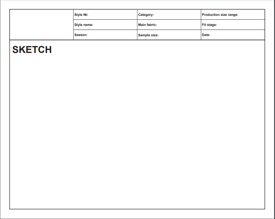 Tech Pack Template