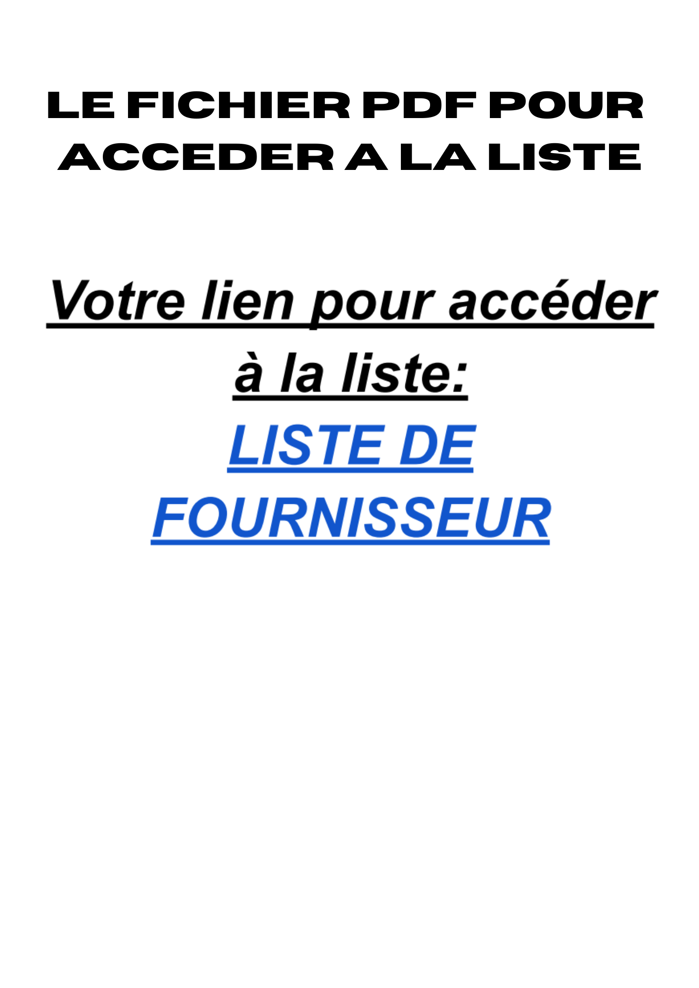 Liste de fournisseur : +100 fournisseur vérifié