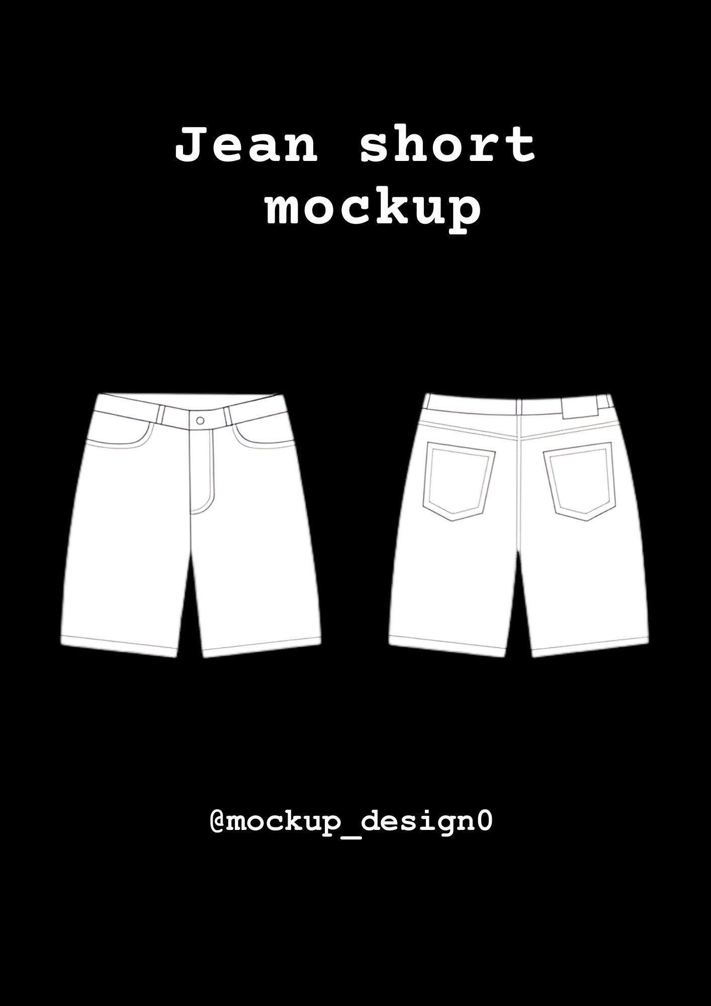 Jean short mockup